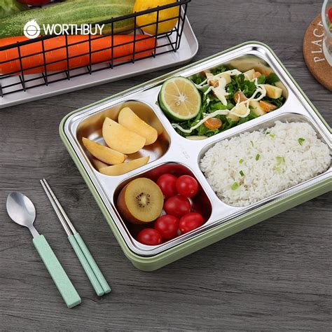 SUS 304 stainless steel lunch box with PP lid school 